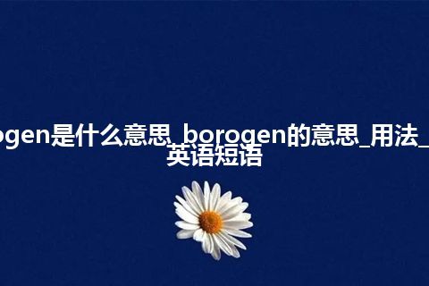 borogen是什么意思_borogen的意思_用法_例句_英语短语