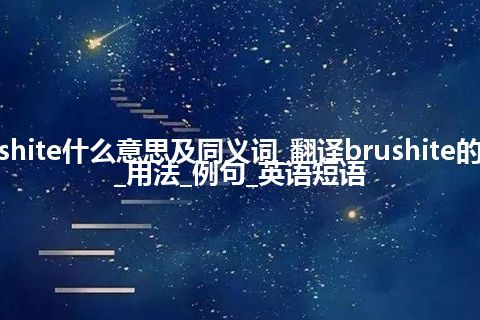 brushite什么意思及同义词_翻译brushite的意思_用法_例句_英语短语