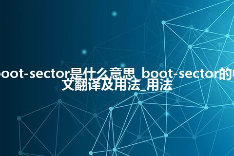 boot-sector是什么意思_boot-sector的中文翻译及用法_用法