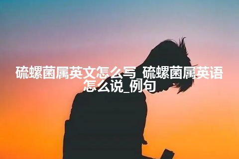 硫螺菌属英文怎么写_硫螺菌属英语怎么说_例句