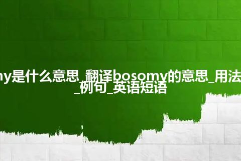 bosomy是什么意思_翻译bosomy的意思_用法_同义词_例句_英语短语