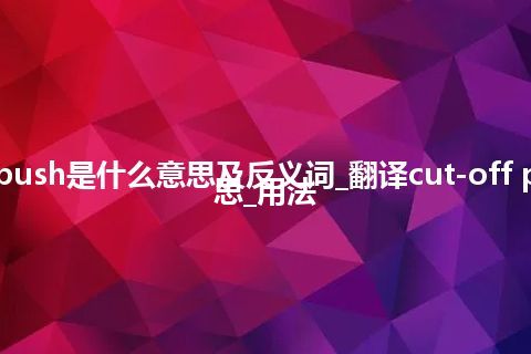 cut-off push是什么意思及反义词_翻译cut-off push的意思_用法