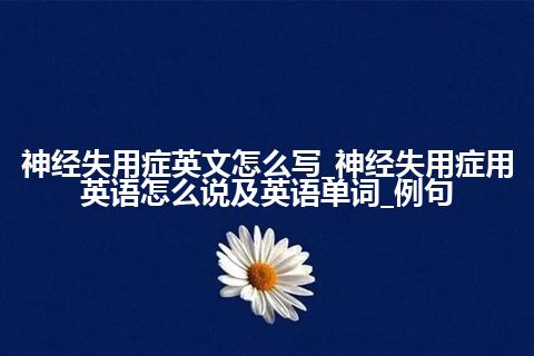 神经失用症英文怎么写_神经失用症用英语怎么说及英语单词_例句