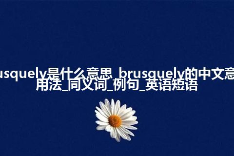 brusquely是什么意思_brusquely的中文意思_用法_同义词_例句_英语短语