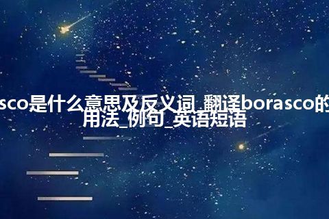 borasco是什么意思及反义词_翻译borasco的意思_用法_例句_英语短语