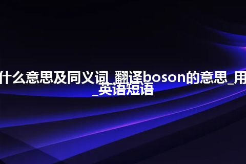 boson什么意思及同义词_翻译boson的意思_用法_例句_英语短语