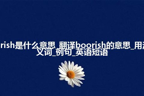 boorish是什么意思_翻译boorish的意思_用法_同义词_例句_英语短语