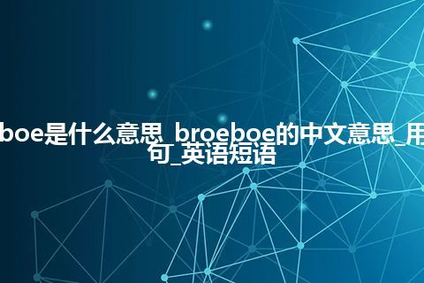 broeboe是什么意思_broeboe的中文意思_用法_例句_英语短语