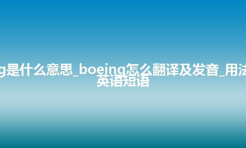 boeing是什么意思_boeing怎么翻译及发音_用法_例句_英语短语