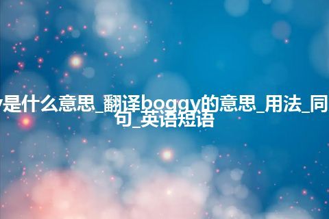 boggy是什么意思_翻译boggy的意思_用法_同义词_例句_英语短语