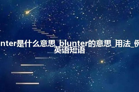 blunter是什么意思_blunter的意思_用法_例句_英语短语