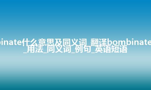 bombinate什么意思及同义词_翻译bombinate的意思_用法_同义词_例句_英语短语