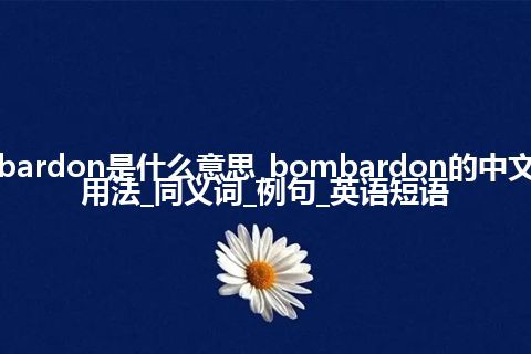 bombardon是什么意思_bombardon的中文意思_用法_同义词_例句_英语短语