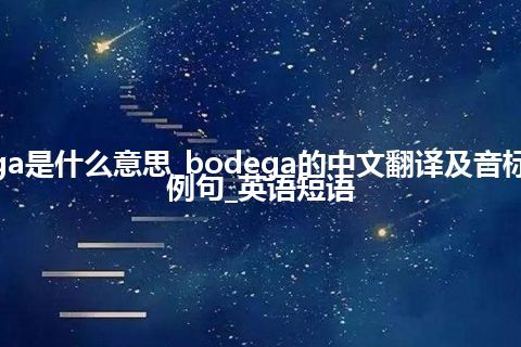 bodega是什么意思_bodega的中文翻译及音标_用法_例句_英语短语