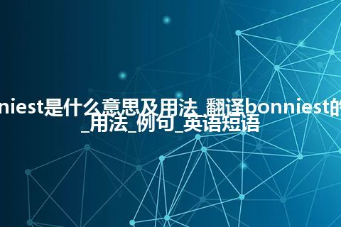 bonniest是什么意思及用法_翻译bonniest的意思_用法_例句_英语短语