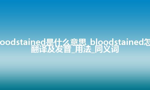 bloodstained是什么意思_bloodstained怎么翻译及发音_用法_同义词