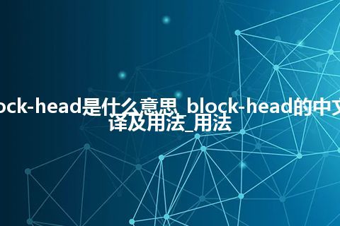 block-head是什么意思_block-head的中文翻译及用法_用法