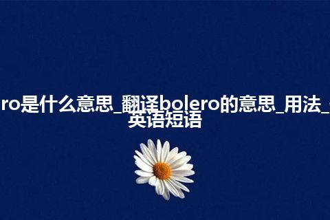 bolero是什么意思_翻译bolero的意思_用法_例句_英语短语