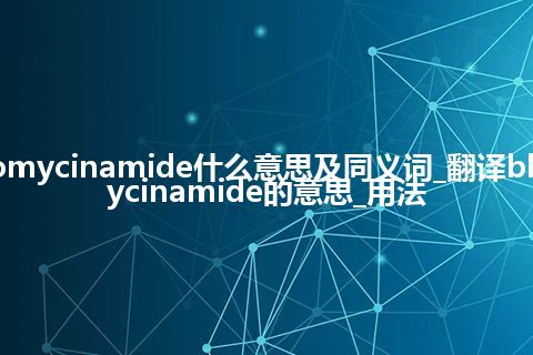 bleomycinamide什么意思及同义词_翻译bleomycinamide的意思_用法