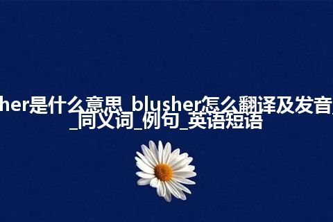 blusher是什么意思_blusher怎么翻译及发音_用法_同义词_例句_英语短语