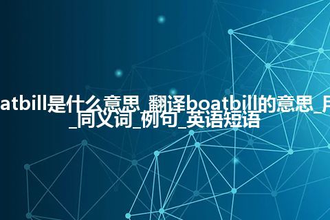 boatbill是什么意思_翻译boatbill的意思_用法_同义词_例句_英语短语