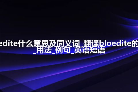 bloedite什么意思及同义词_翻译bloedite的意思_用法_例句_英语短语