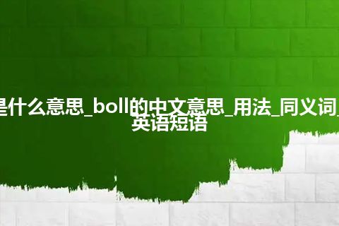 boll是什么意思_boll的中文意思_用法_同义词_例句_英语短语