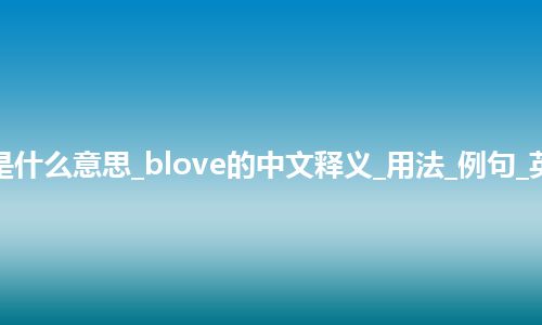 blove是什么意思_blove的中文释义_用法_例句_英语短语