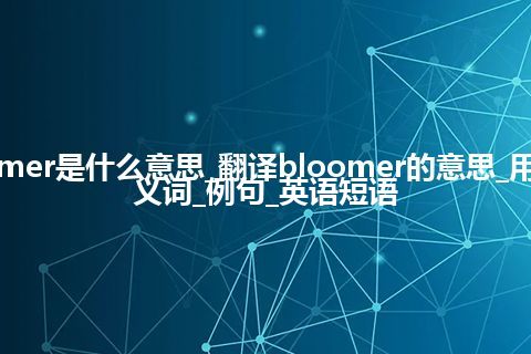 bloomer是什么意思_翻译bloomer的意思_用法_同义词_例句_英语短语