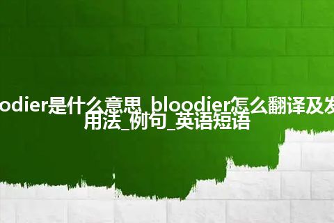 bloodier是什么意思_bloodier怎么翻译及发音_用法_例句_英语短语