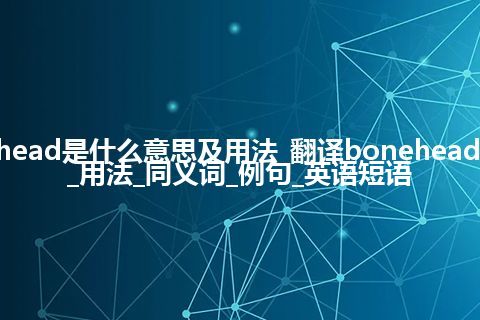 bonehead是什么意思及用法_翻译bonehead的意思_用法_同义词_例句_英语短语