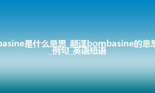 bombasine是什么意思_翻译bombasine的意思_用法_例句_英语短语