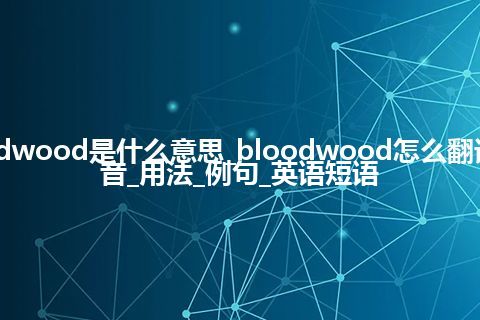 bloodwood是什么意思_bloodwood怎么翻译及发音_用法_例句_英语短语