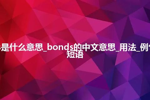 bonds是什么意思_bonds的中文意思_用法_例句_英语短语