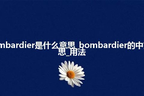 bombardier是什么意思_bombardier的中文意思_用法