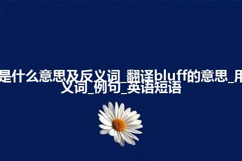 bluff是什么意思及反义词_翻译bluff的意思_用法_同义词_例句_英语短语