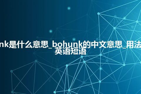 bohunk是什么意思_bohunk的中文意思_用法_例句_英语短语