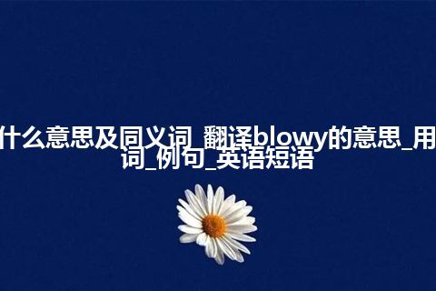 blowy什么意思及同义词_翻译blowy的意思_用法_同义词_例句_英语短语