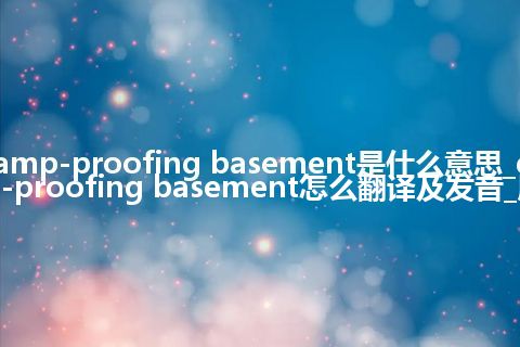 damp-proofing basement是什么意思_damp-proofing basement怎么翻译及发音_用法