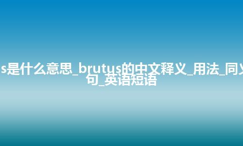 brutus是什么意思_brutus的中文释义_用法_同义词_例句_英语短语