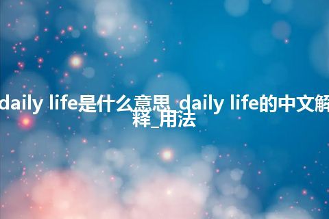 daily life是什么意思_daily life的中文解释_用法