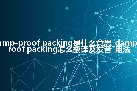 damp-proof packing是什么意思_damp-proof packing怎么翻译及发音_用法