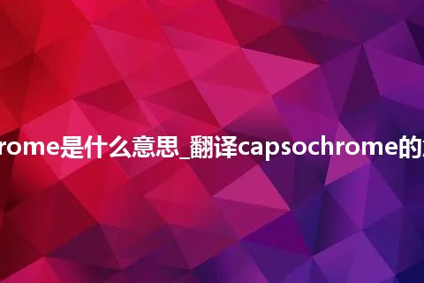 capsochrome是什么意思_翻译capsochrome的意思_用法