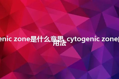 cytogenic zone是什么意思_cytogenic zone的意思_用法