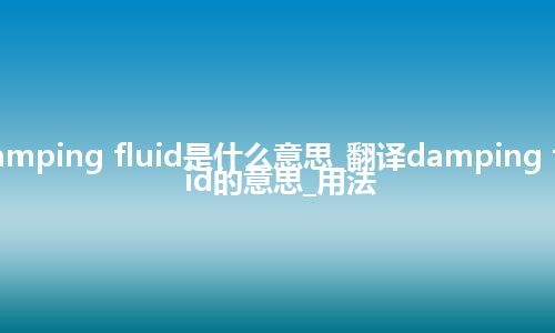 damping fluid是什么意思_翻译damping fluid的意思_用法