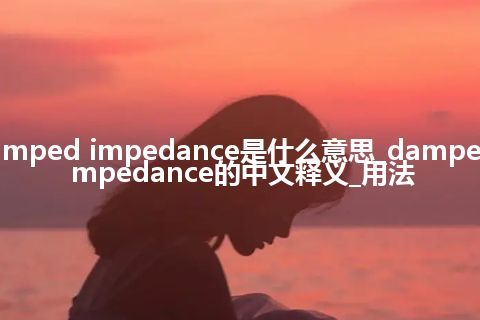 damped impedance是什么意思_damped impedance的中文释义_用法