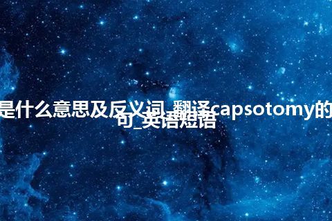 capsotomy是什么意思及反义词_翻译capsotomy的意思_用法_例句_英语短语