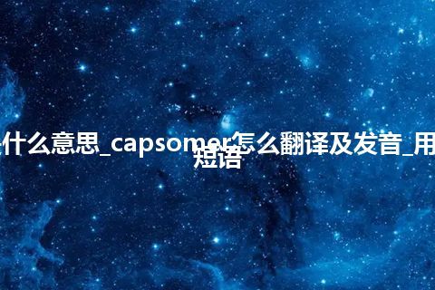 capsomer是什么意思_capsomer怎么翻译及发音_用法_例句_英语短语