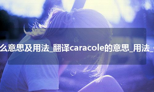 caracole是什么意思及用法_翻译caracole的意思_用法_例句_英语短语