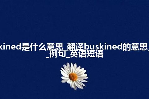 buskined是什么意思_翻译buskined的意思_用法_例句_英语短语